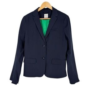 GAP Academy Blazer True Indigo Navy Blue Women's Size 10 Tall Prep Green Lining